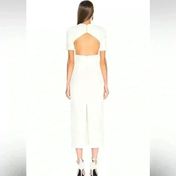 NWT $2300 Brandon Maxwell Women's White Backless Cutout Cady Dress Size 8 - Picture 2 of 15